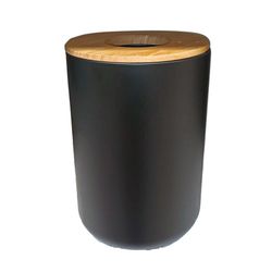 Papelero Eco Vanity Negro y Madera Natural - Interdesign