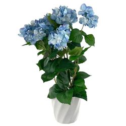 Hortensia Artificial Azul Con Pote 65 Cm - Concepts