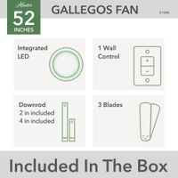 Ventilador Gallegos Plateado 52 Plg - Hunter Company