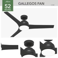Ventilador Gallegos Negro Mate 52 Plg - Hunter Company