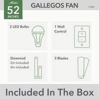 Ventilador Gallegos Negro Mate 52 Plg - Hunter Company