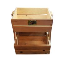 Maceta de 2 Niveles Madera Natural 43x33 Cm - La Cuya