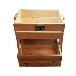 Maceta de 2 Niveles Madera Natural 43x33 Cm - La Cuya