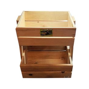 Maceta de 2 Niveles Madera Natural 43x33 Cm - La Cuya