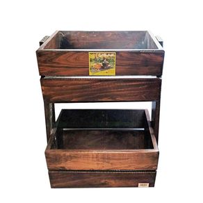 Maceta de 2 Niveles Madera Oscura 43x33 Cm - La Cuya