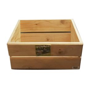 Maceta Rectangular de Madera Natural 16 x 30.5 Cm - La Cuya