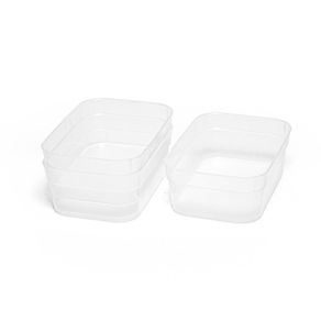 Set De Cajas Medianas Transparentes 3 Pzas
