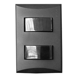 Interruptor Plata Negro 1 Polo Doble - Eagle