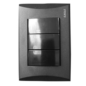 Interruptor Plata Negro 1 Polo Triple - Eagle