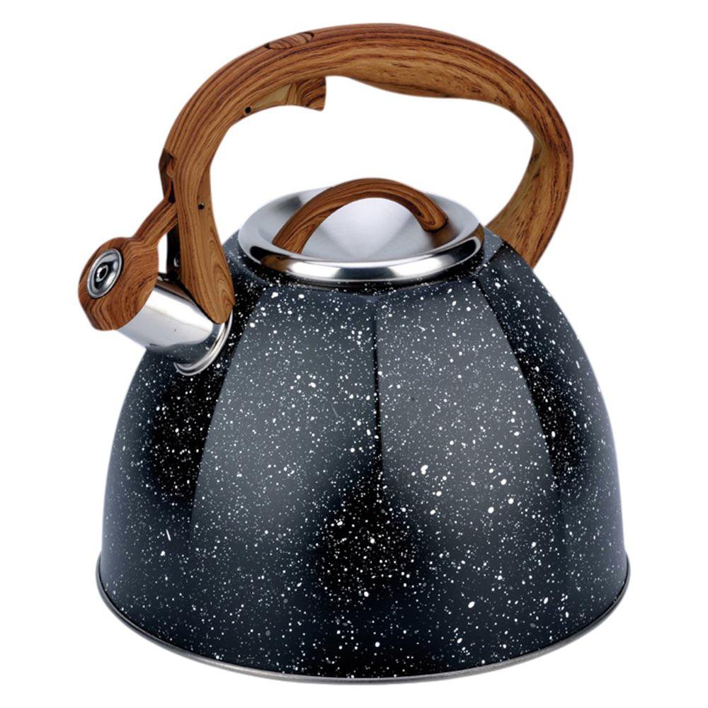 Tetera con Silbato de Acero Inoxidable de 3.5 L - Varios Colores Negra Marmoleada
