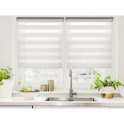 Persiana Enrollable Día y Noche Blanca de 30X122 Cm  - S&co