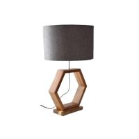 Lámpara De Mesa Madera Silueta Pentágono - Arte Factos