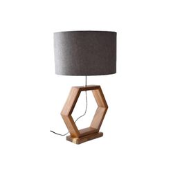 Lámpara De Mesa Madera Silueta Pentágono - Arte Factos