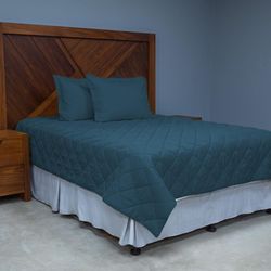 Set De Cubrecama Quilting Indian Teal - Viva  Varios Tamaños