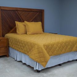Set de Cubrecama Quilting Spicy Mustard - Viva  Varios Tamaños