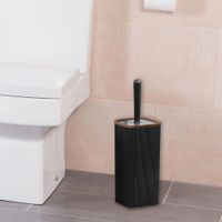 Cepillo Para Baño Cuadrado Negro Madera - Viva
