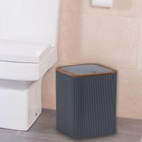 Basurero Cuadrado Gris Madera 5 L - Viva