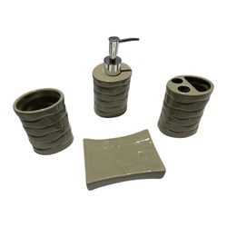 Set de Baño 4 Piezas Beige de Cerámica - Viva