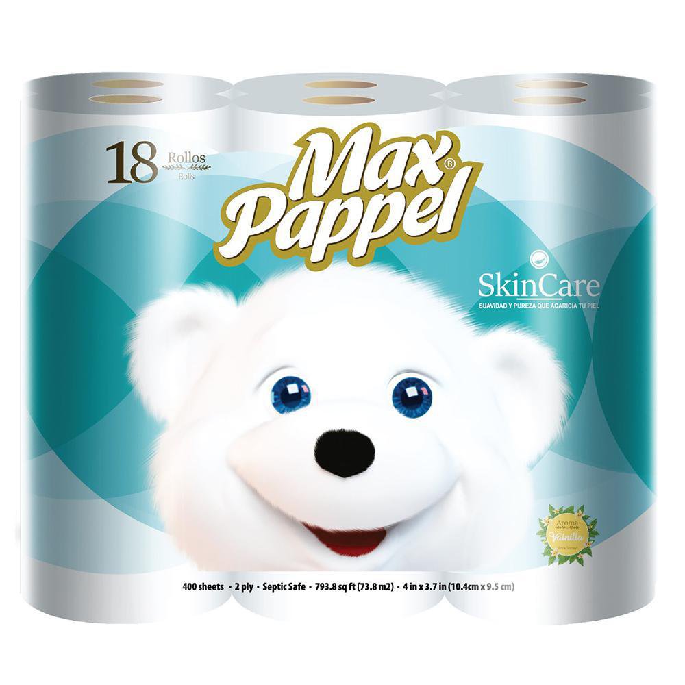 Papel Higiénico SkinCare Vainilla, 18 Rollos