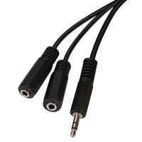 Adaptador de Audio Estéreo Macho a 2 Hembras Plug de 3.5 Mm - Ace Label