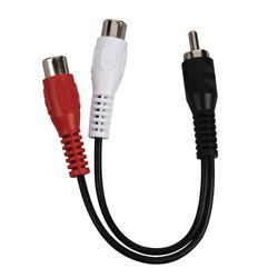 Adaptador Macho Rca a 2 Conectores Hembra Rca de 15.2 Cm - Ace Label