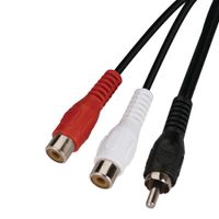 Adaptador Macho Rca a 2 Conectores Hembra Rca de 15.2 Cm - Ace Label