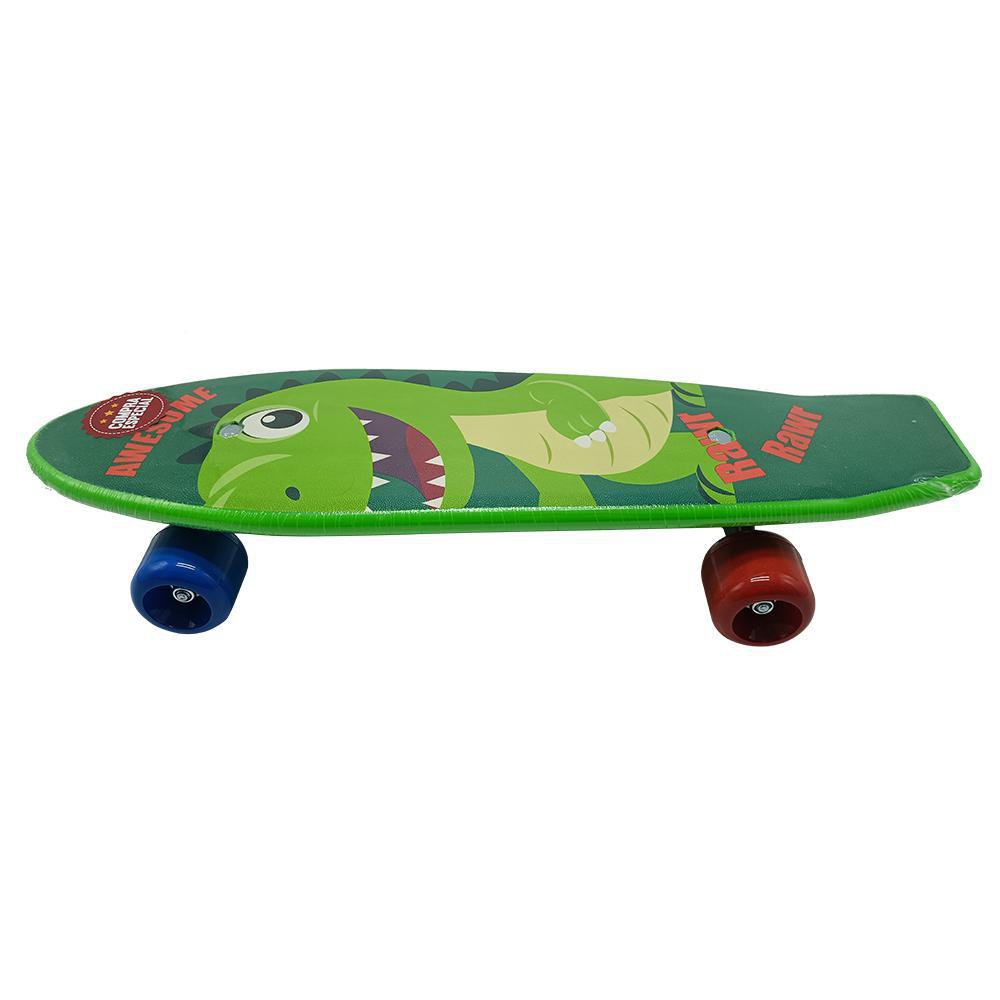 Patineta para Niño de 21 Plg Color Verde Patineta Infantil con Diseño de Dinosaurio
