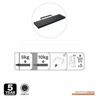 Repisa de Mdf Negra 80X23.5X3.8 Cm - Spaceo