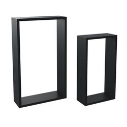Cubo Rectangular Mdf Negro de 40X22X11.7 Cm - Spaceo