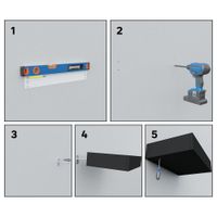 Gaveta de Mdf Negra 40X8X25 Cm - Spaceo