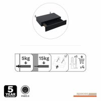 Gaveta de Mdf Negra 40X8X25 Cm - Spaceo