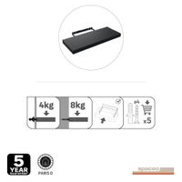 Repisa de Mdf Negra 60X23.5X3.8 Cm - Spaceo