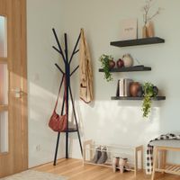 Repisa de Mdf Negra 60X23.5X3.8 Cm - Spaceo