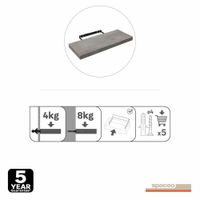 Repisa de Mdf Gris Plateado 60X23.5X3.8 Cm - Spaceo