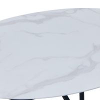 Mesa de Centro Vidrio Blanco Marmoleado - Zmobili