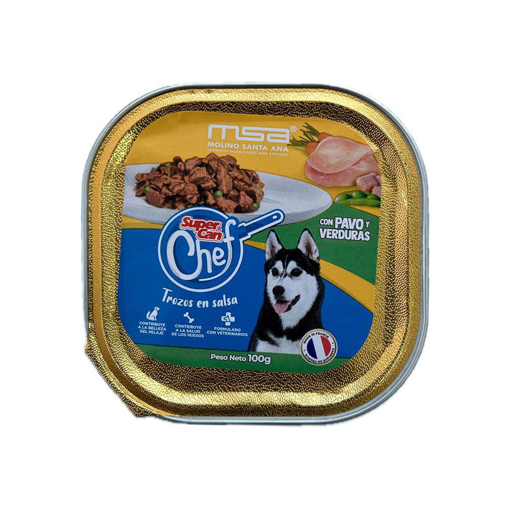 Alimento Húmedo para Perro Adulto Chef con Pavo y Verduras Bandeja de 100 g