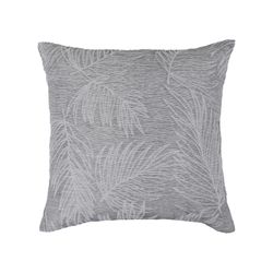 Funda Jacqard Gris Hojas para Cojín 45x45 Cm - Viva