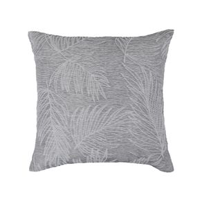 Funda Jacqard Gris Hojas para Cojín 45x45 Cm - Viva