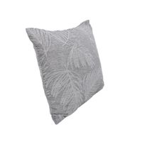 Funda Jacqard Gris Hojas para Cojín 45x45 Cm - Viva