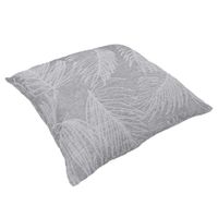 Funda Jacqard Gris Hojas para Cojín 45x45 Cm - Viva