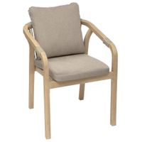 Silla Con Brazos Beige 58x66x76 Cm - Hesperide