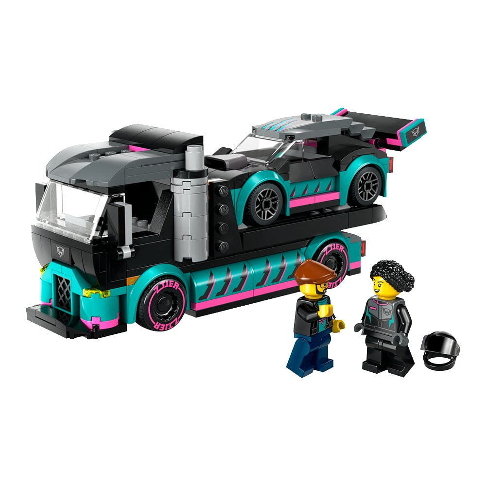 LEGO City Auto de Carreras y Camión Transportador #60406 de 328 Piezas