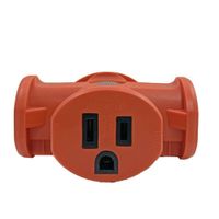 Multicontacto Tipo T 3 Entradas Naranja - Ace