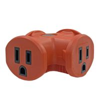 Multicontacto Tipo T 3 Entradas Naranja - Ace