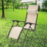 Silla  De Exterior De Descanso Plegable Beige - Z