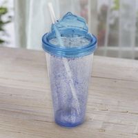 Vaso con Pajilla Azul Glitter - São Bernardo