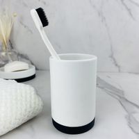 Vaso para Baño Plástico Negro con Blanco - Viva
