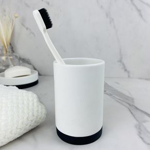 Vaso para Baño Plástico Negro con Blanco - Viva