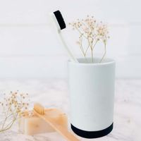 Vaso para Baño Plástico Negro con Blanco - Viva