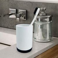 Vaso para Baño Plástico Negro con Blanco - Viva